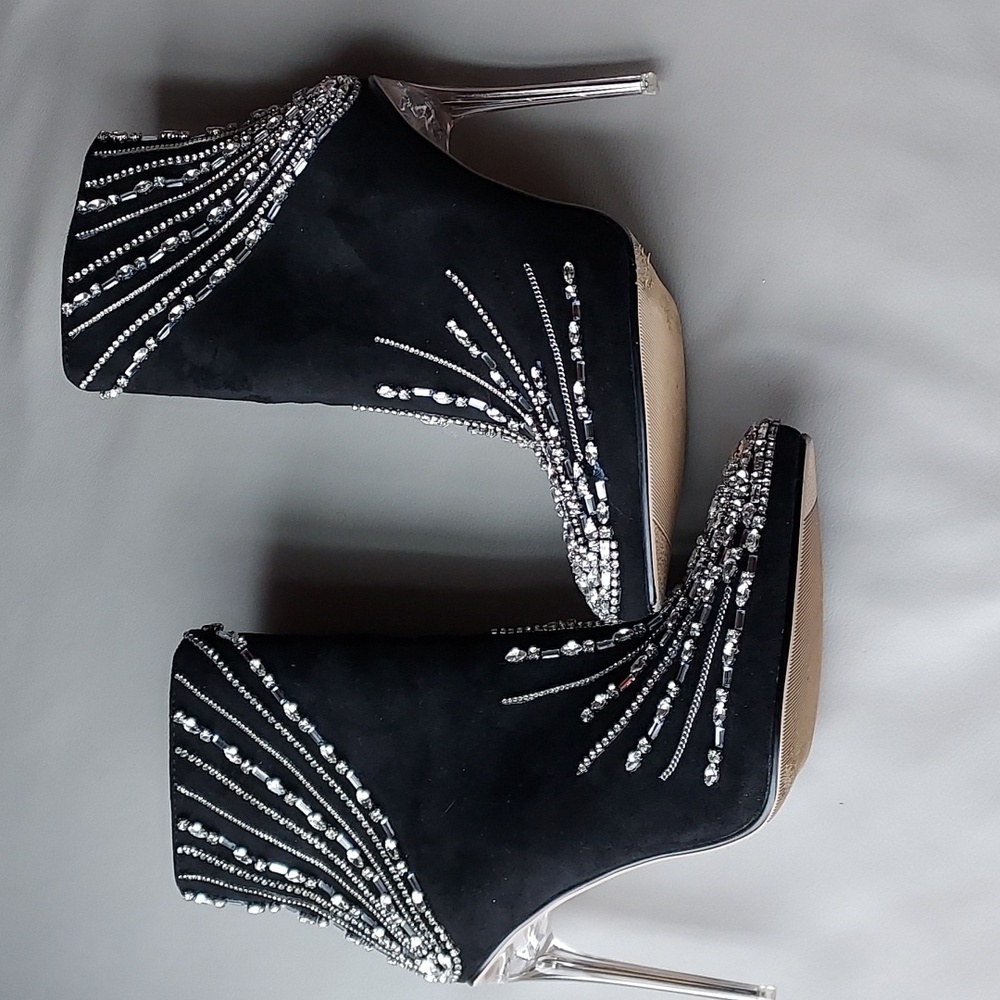 AZALEA WANG  Rhinestones Embellished Stiletto Booties Size 7.5